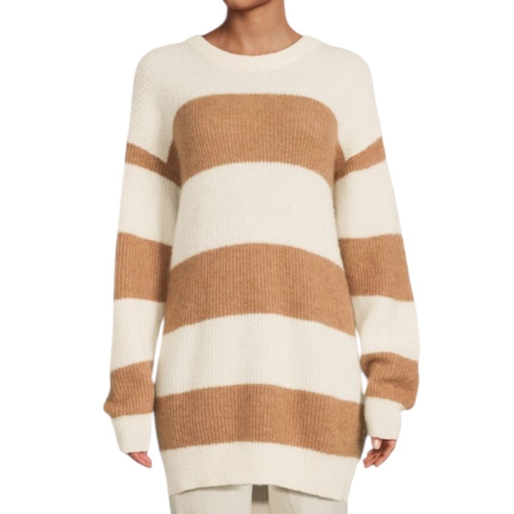 Naadam Sweater‎ Alpaca Wool Blend Striped Pullover Sz XS